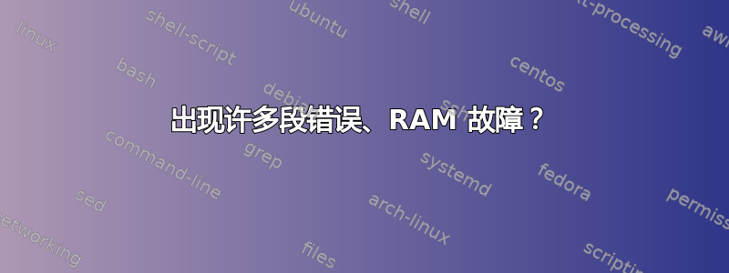 出现许多段错误、RAM 故障？