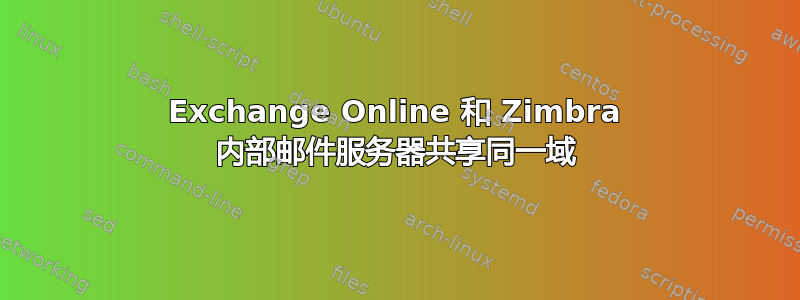 Exchange Online 和 Zimbra 内部邮件服务器共享同一域