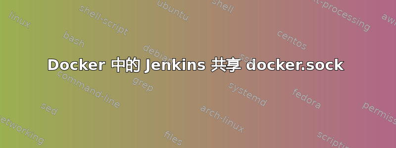 Docker 中的 Jenkins 共享 docker.sock