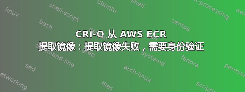 CRI-O 从 AWS ECR 提取镜像：提取镜像失败，需要身份验证