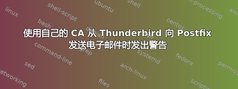 使用自己的 CA 从 Thunderbird 向 Postfix 发送电子邮件时发出警告