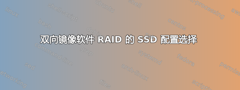 双向镜像软件 RAID 的 SSD 配置选择