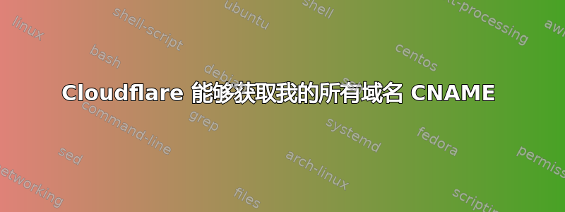 Cloudflare 能够获取我的所有域名 CNAME