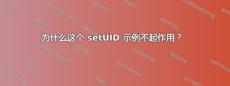 为什么这个 setUID 示例不起作用？ 