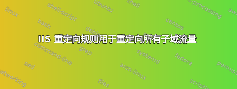 IIS 重定向规则用于重定向所有子域流量