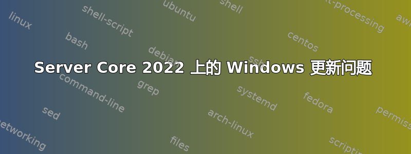 Server Core 2022 上的 Windows 更新问题