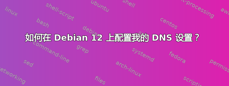 如何在 Debian 12 上配置我的 DNS 设置？