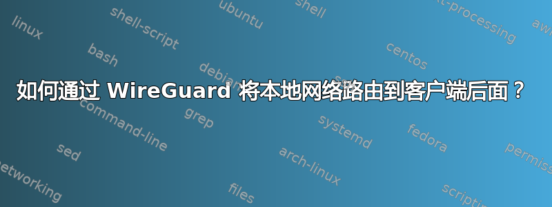 如何通过 WireGuard 将本地网络路由到客户端后面？