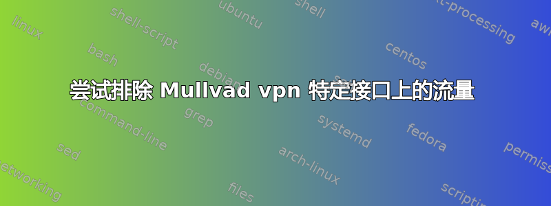 尝试排除 Mullvad vpn 特定接口上的流量