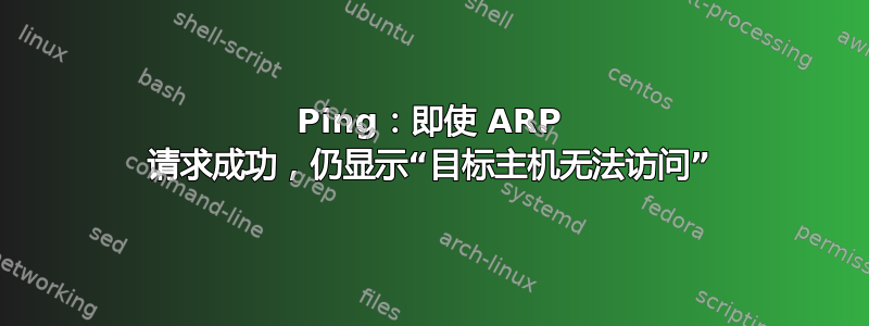 Ping：即使 ARP 请求成功，仍显示“目标主机无法访问”