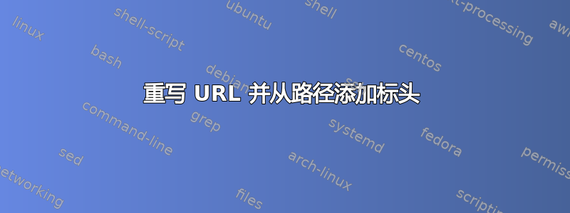 重写 URL 并从路径添加标头