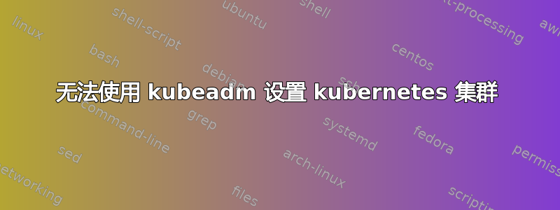 无法使用 kubeadm 设置 kubernetes 集群