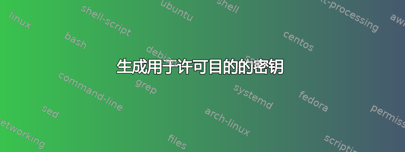 生成用于许可目的的密钥