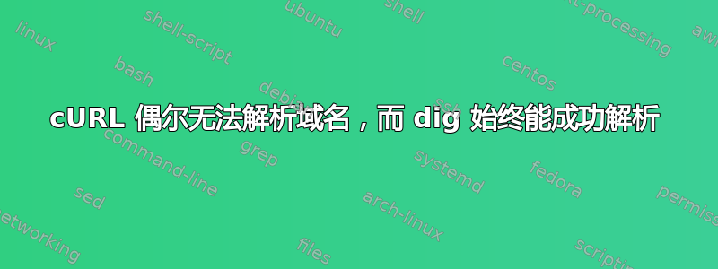 cURL 偶尔无法解析域名，而 dig 始终能成功解析