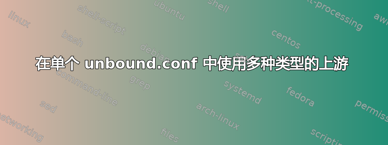 在单个 unbound.conf 中使用多种类型的上游