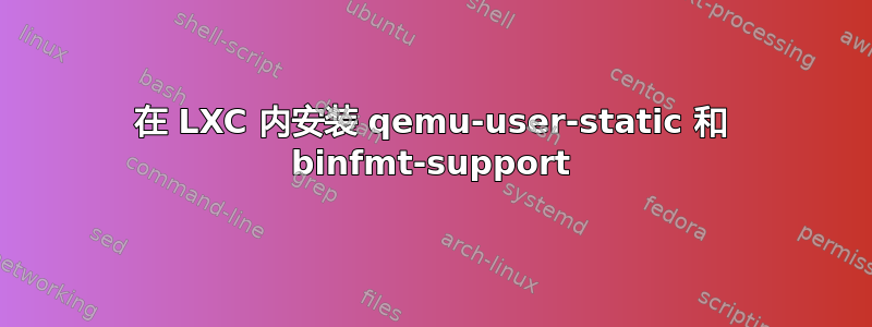 在 LXC 内安装 qemu-user-static 和 binfmt-support