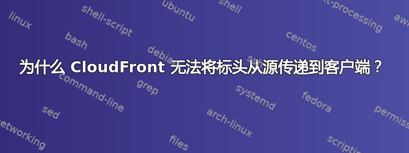 为什么 CloudFront 无法将标头从源传递到客户端？