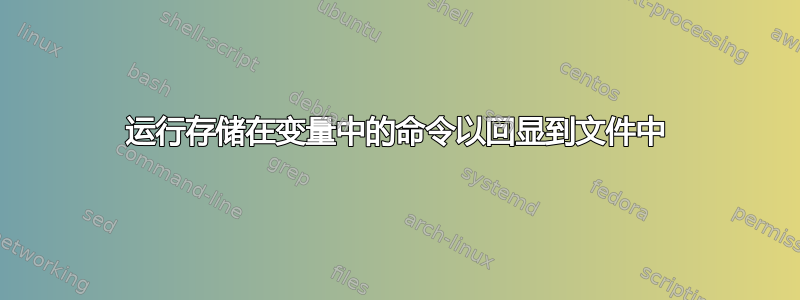 运行存储在变量中的命令以回显到文件中