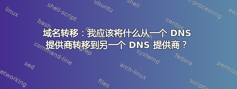 域名转移：我应该将什么从一个 DNS 提供商转移到另一个 DNS 提供商？