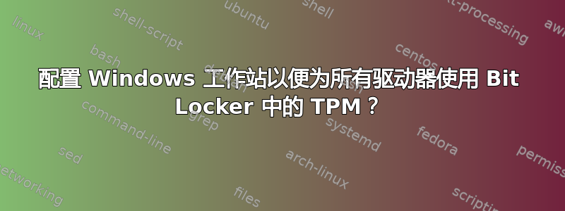 配置 Windows 工作站以便为所有驱动器使用 Bit Locker 中的 TPM？