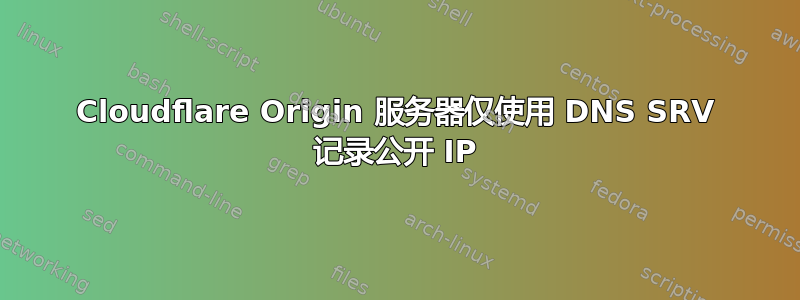 Cloudflare Origin 服务器仅使用 DNS SRV 记录公开 IP