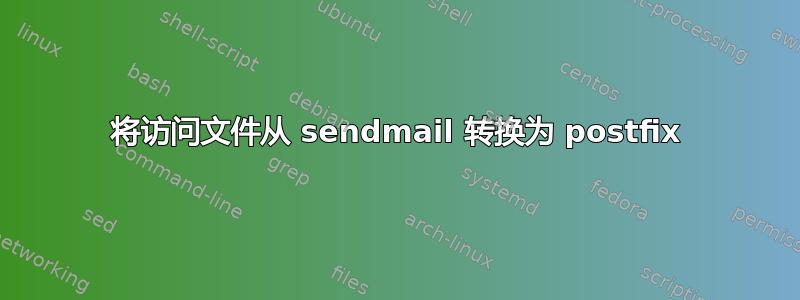 将访问文件从 sendmail 转换为 postfix