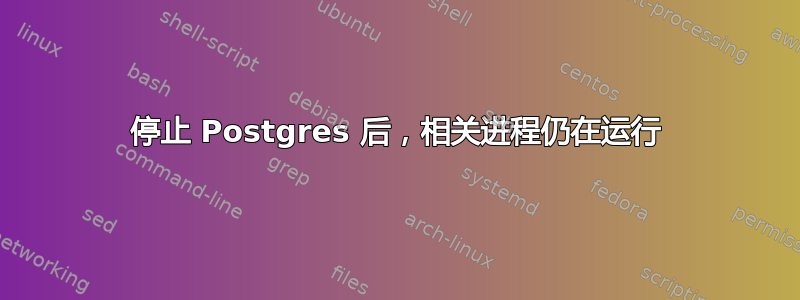 停止 Postgres 后，相关进程仍在运行