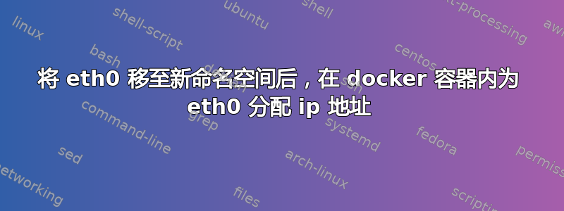 将 eth0 移至新命名空间后，在 docker 容器内为 eth0 分配 ip 地址