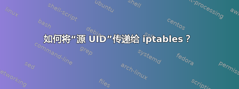 如何将“源 UID”传递给 iptables？