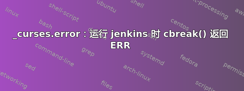 _curses.error：运行 jenkins 时 cbreak() 返回 ERR