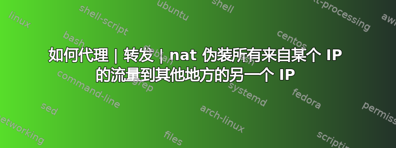 如何代理 | 转发 | nat 伪装所有来自某个 IP 的流量到其他地方的另一个 IP