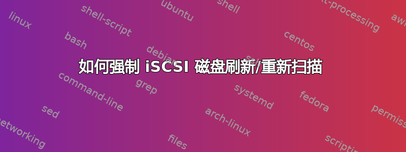 如何强制 iSCSI 磁盘刷新/重新扫描