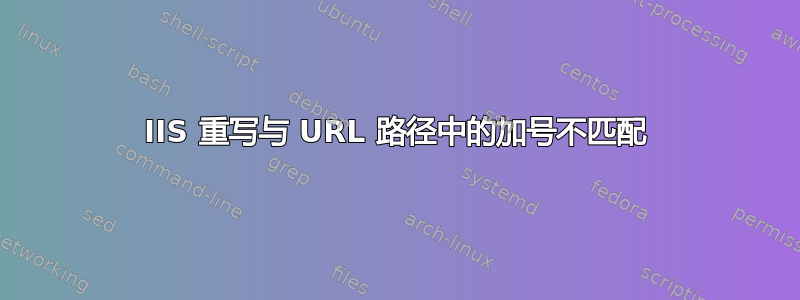 IIS 重写与 URL 路径中的加号不匹配