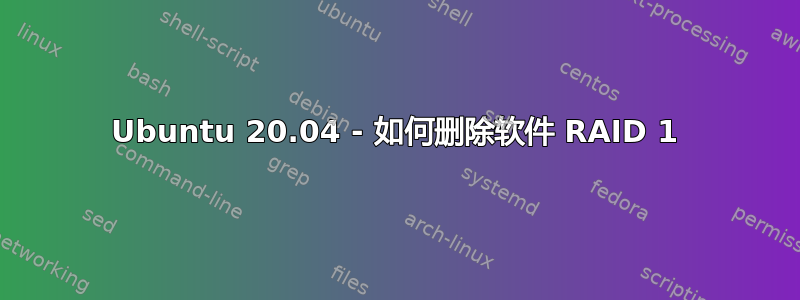 Ubuntu 20.04 - 如何删除软件 RAID 1