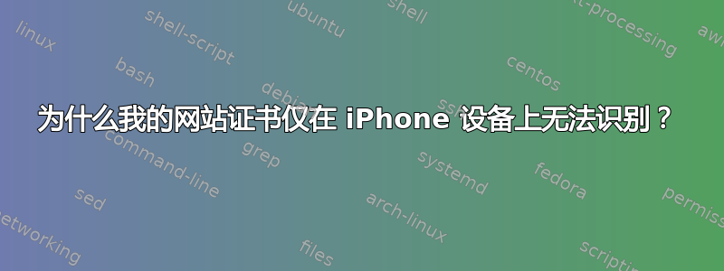 为什么我的网站证书仅在 iPhone 设备上无法识别？