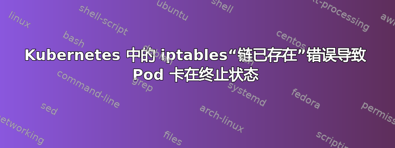 Kubernetes 中的 iptables“链已存在”错误导致 Pod 卡在终止状态