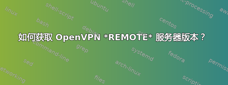 如何获取 OpenVPN *REMOTE* 服务器版本？