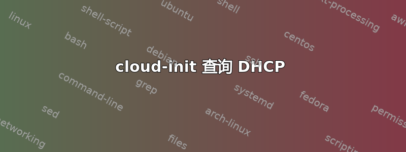 cloud-init 查询 DHCP