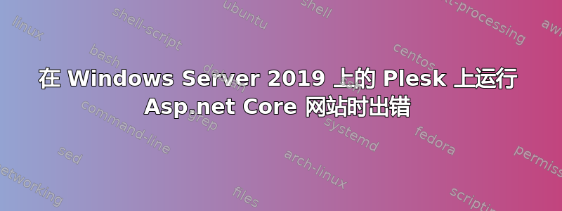 在 Windows Server 2019 上的 Plesk 上运行 Asp.net Core 网站时出错