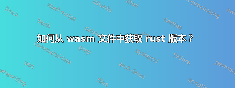 如何从 wasm 文件中获取 rust 版本？