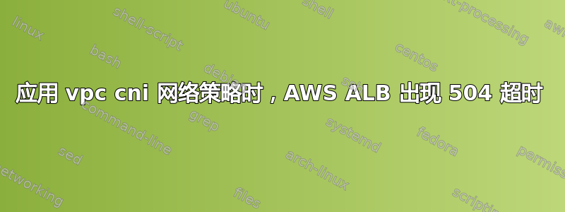 应用 vpc cni 网络策略时，AWS ALB 出现 504 超时