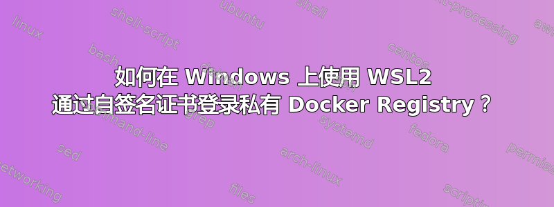 如何在 Windows 上使用 WSL2 通过自签名证书登录私有 Docker Registry？