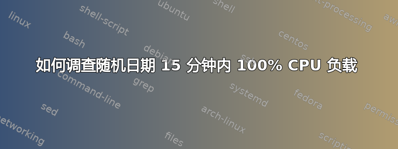 如何调查随机日期 15 分钟内 100% CPU 负载