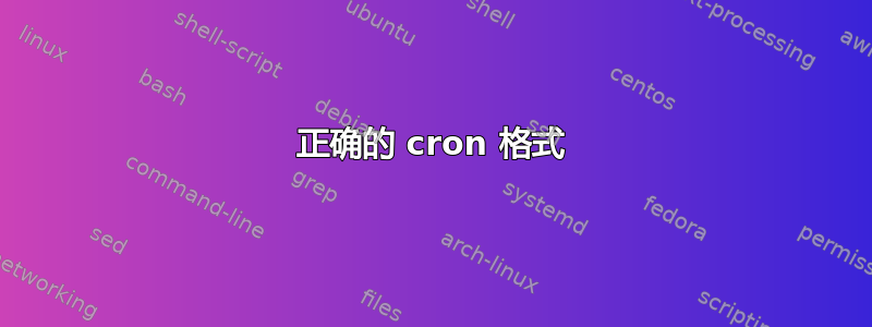 正确的 cron 格式