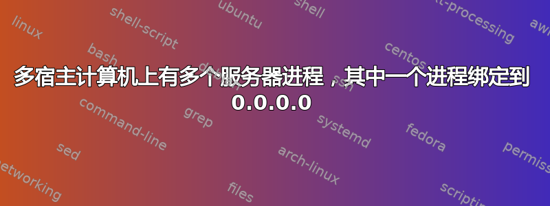 多宿主计算机上有多个服务器进程，其中一个进程绑定到 0.0.0.0
