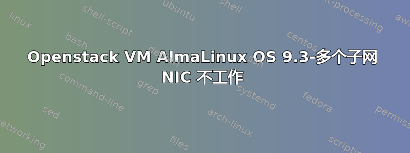 Openstack VM AlmaLinux OS 9.3-多个子网 NIC 不工作