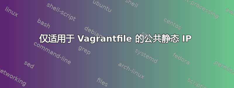 仅适用于 Vagrantfile 的公共静态 IP