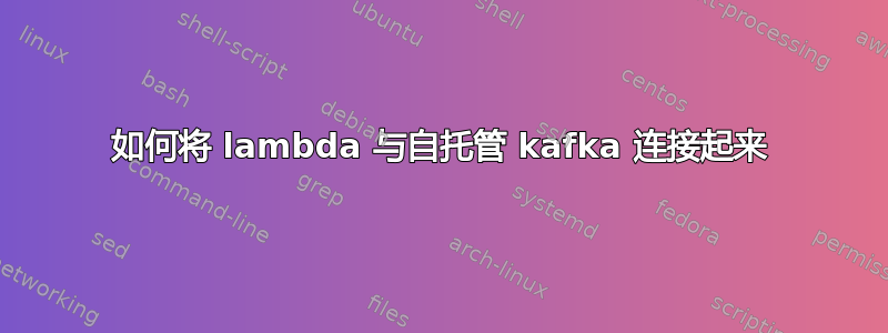 如何将 lambda 与自托管 kafka 连接起来