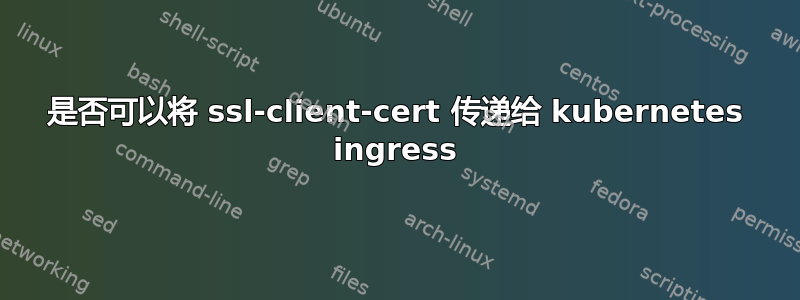 是否可以将 ssl-client-cert 传递给 kubernetes ingress