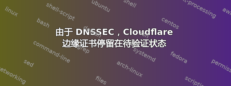 由于 DNSSEC，Cloudflare 边缘证书停留在待验证状态